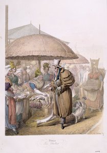 The Markets at Les Halles, 1831 by Georg Emanuel Opitz