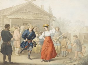 Merry-making Outside a Tavern by Georg Emanuel Opiz