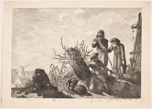 Three Peasants in a Landscape