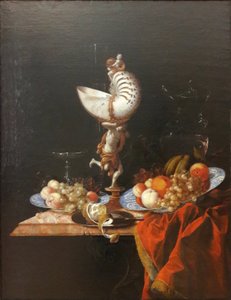 Still life with a nautilus cup by Georg Hainz