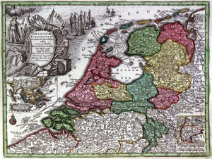 Map of Holland by Georg Matthäus Seutter