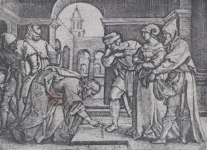 Christ and the Adulterous Woman by Georg Pencz