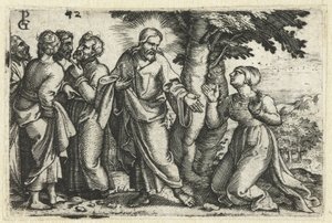 Christ Healing the Bleeding Woman (Life of Christ) by Georg Pencz