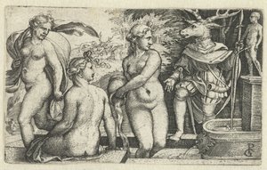 Diana Turns Actaeon into a Stag as Punishment by Georg Pencz