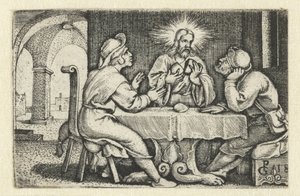 Supper at Emmaus (Life of Christ series) by Georg Pencz