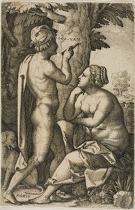 Paris and Oenone, from Greek Heroines by Georg Pencz