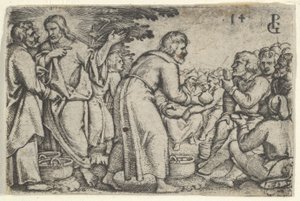 The Miracle of the Loaves and the Fishes by Georg Pencz