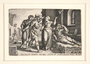 Tobit Blinded, Plate 3 from the Series The Story of Tobit by Georg Pencz