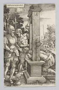 Titus Manlius Assisting at the Execution of His Son by Georg Pencz