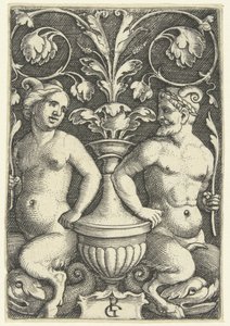 Female and Male Satyr by Georg Pencz