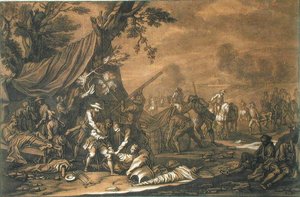 Transporting the Injured after the Battle by Georg Philipp I (after) Rugendas