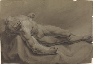 A Reclining Male Nude by Georg Raphael Donner