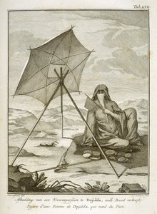 Woman of Dsjidda making flatbread in the desert
