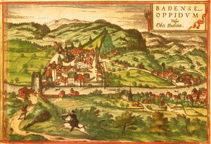 Baden, Spa, Switzerland by Georg and Hogenberg Franz (1535 90) Braun
