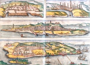 Casablanca, Azemmour, Diu, Goa, Morocco, India by Georg and Hogenberg Franz (1535 90) Braun
