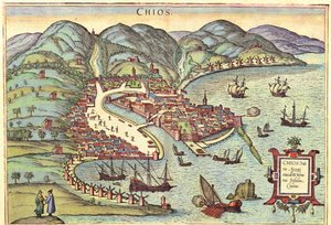 Chios, Greece by Georg and Hogenberg Franz (1535 90) Braun