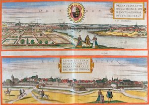 Dresden, Leipzig, Germany by Georg and Hogenberg Franz (1535 90) Braun