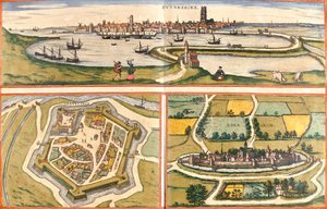 Dunkirk, Gravelines, Bourbourg, France by Georg and Hogenberg Franz (1535 90) Braun