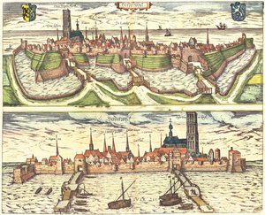 Harderwijk, Netherlands by Georg and Hogenberg Franz (1535 90) Braun