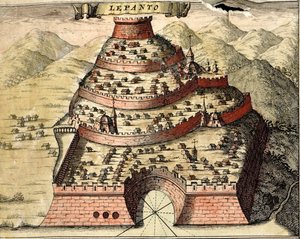 Lepanto, Greece by Georg and Hogenberg Franz (1535 90) Braun