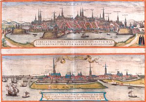 Lübeck, Hamburg, Germany by Georg and Hogenberg Franz (1535 90) Braun