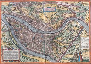 Lyon, France by Georg and Hogenberg Franz (1535 90) Braun