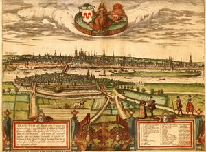 Maastricht, Netherlands by Georg and Hogenberg Franz (1535 90) Braun
