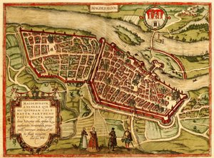 Magdeburg, Germany by Georg and Hogenberg Franz (1535 90) Braun
