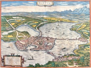 Mantua, Italy by Georg and Hogenberg Franz (1535 90) Braun