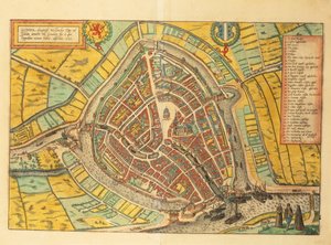 Map of Gouda from Civitates Orbis Terrarum by Georg Braun and Hogenberg Franz