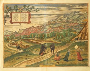 Map of Granada by Georg Braun and Hogenberg Franz
