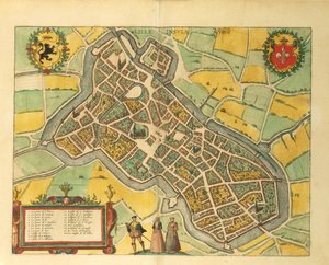 Map of Lille from Civitates Orbis Terrarum by Georg Braun by Georg Braun and Hogenberg Franz