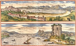 Pozzuoli, Baiae, Italy by Georg and Hogenberg Franz (1535 90) Braun