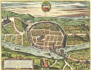 Saintes, France by Georg and Hogenberg Franz (1535 90) Braun