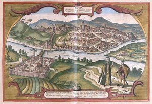 Budapest, Hungary (engraving) by Georg Braun and Hogenberg Franz