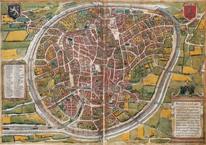 Plan of the City of Brussels by Georg Braun and Hogenberg Franz
