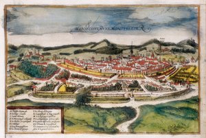 Plan of the City of Montpellier by Georg Braun and Hogenberg Franz