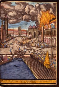 The Great Fire of the Ducal Palace on St. Mark