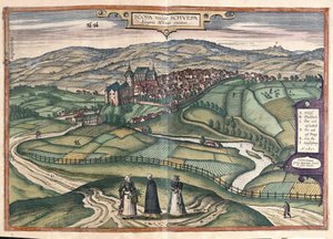 Zschopau, Saxony, Germany by Georg Braun and Hogenberg Franz