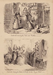 Cinderella and the Glass Slipper by George (after) Cruikshank