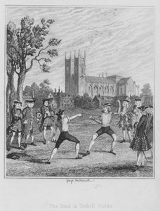 The Duel in Tothill Fields by George (after) Cruikshank