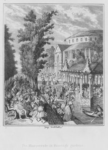 The Masquerade in Ranelagh gardens by George (after) Cruikshank