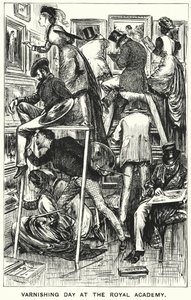 Punch Cartoon: Varnishing Day at the Royal Academy