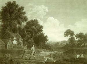 Two Gentlemen Going a Shooting, Plate 2 by George (after) Stubbs