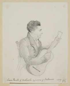 Señor Huerta of Orihuela, Valencia, Playing a Guitar by George (attr. to) Cumberland