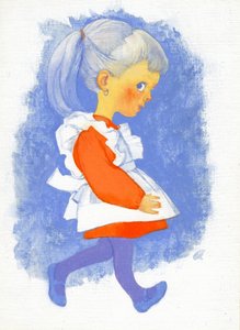Little Girl with Apron, 1970s by George Adamson