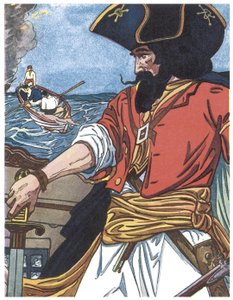 Portrait of a pirate. Illustration from 