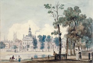 Exterior View of Old Bethlehem Hospital, Moorfields, City of London by George Arnald