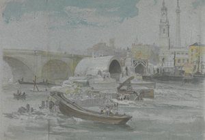 The Demolition of Old London Bridge by George Arnald