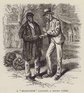 A Readjustor Cajoling a Negro Voter by George Augustus Sala
